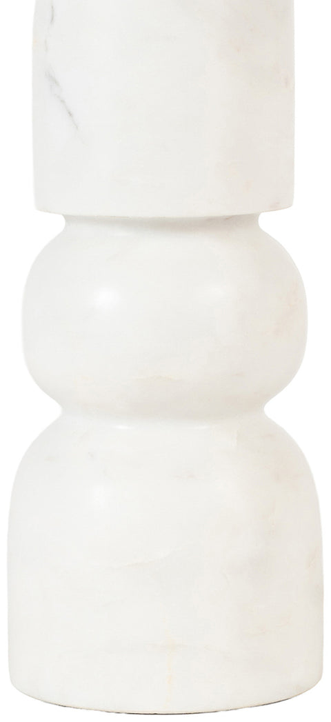 Linden White Genuine Marble Base And Linen Textured Fabric Shade Table Lamp, 1 Piece