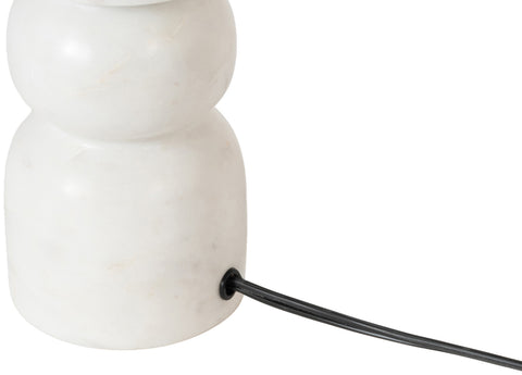 Linden White Genuine Marble Base And Linen Textured Fabric Shade Table Lamp, 1 Piece