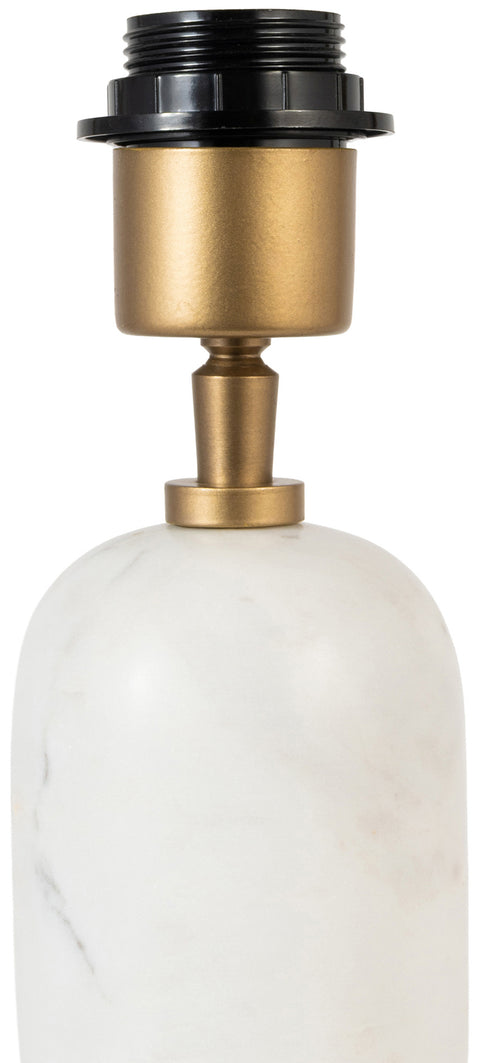 Linden White Genuine Marble Base And Linen Textured Fabric Shade Table Lamp, 1 Piece