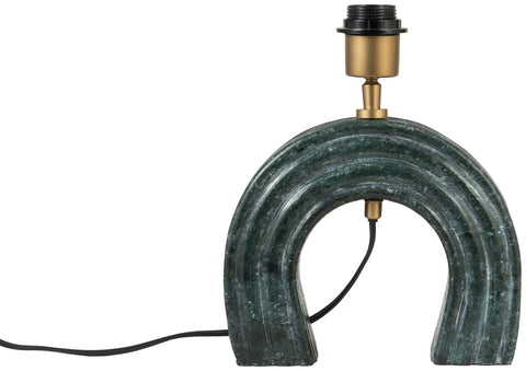 Urban Green Genuine Marble Base And Linen Textured Fabric Shade Table Lamp, 1 Piece