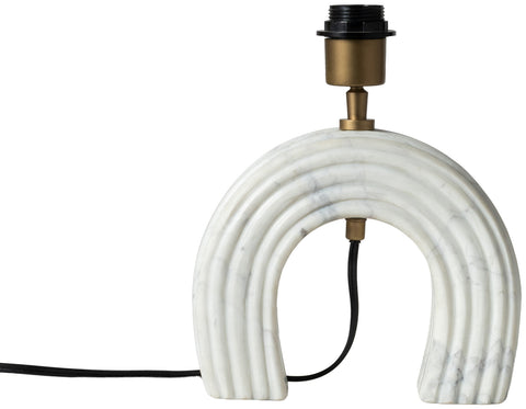 Urban White Genuine Marble Base And Linen Textured Fabric Shade Table Lamp, 1 Piece