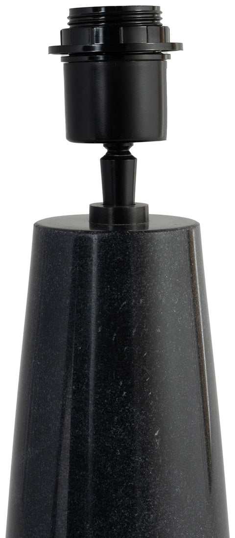 Tessa Black Genuine Marble Base And Linen Textured Fabric Shade Table Lamp, 1 Piece