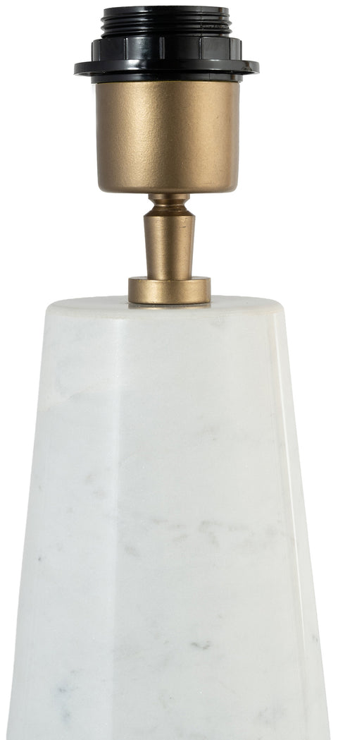 Tessa White Genuine Marble Base And Linen Textured Fabric Shade Table Lamp, 1 Piece
