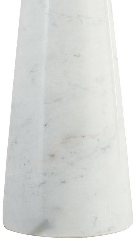 Tessa White Genuine Marble Base And Linen Textured Fabric Shade Table Lamp, 1 Piece