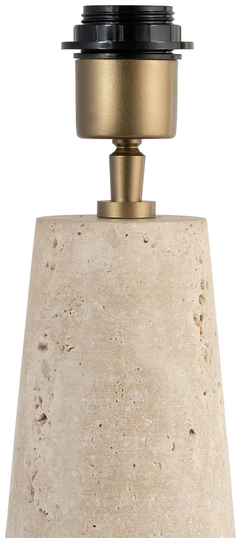 Tessa Travertine Travertine Base And Linen Textured Fabric Shade Table Lamp, 1 Piece