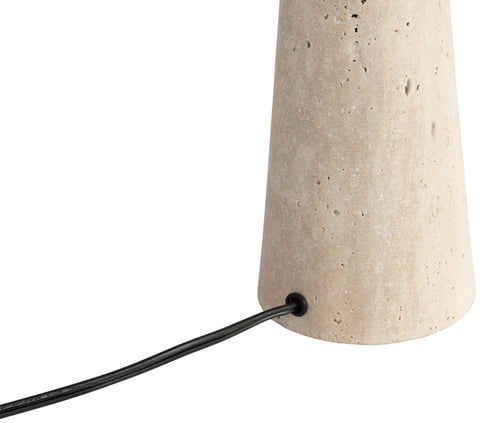 Tessa Travertine Travertine Base And Linen Textured Fabric Shade Table Lamp, 1 Piece