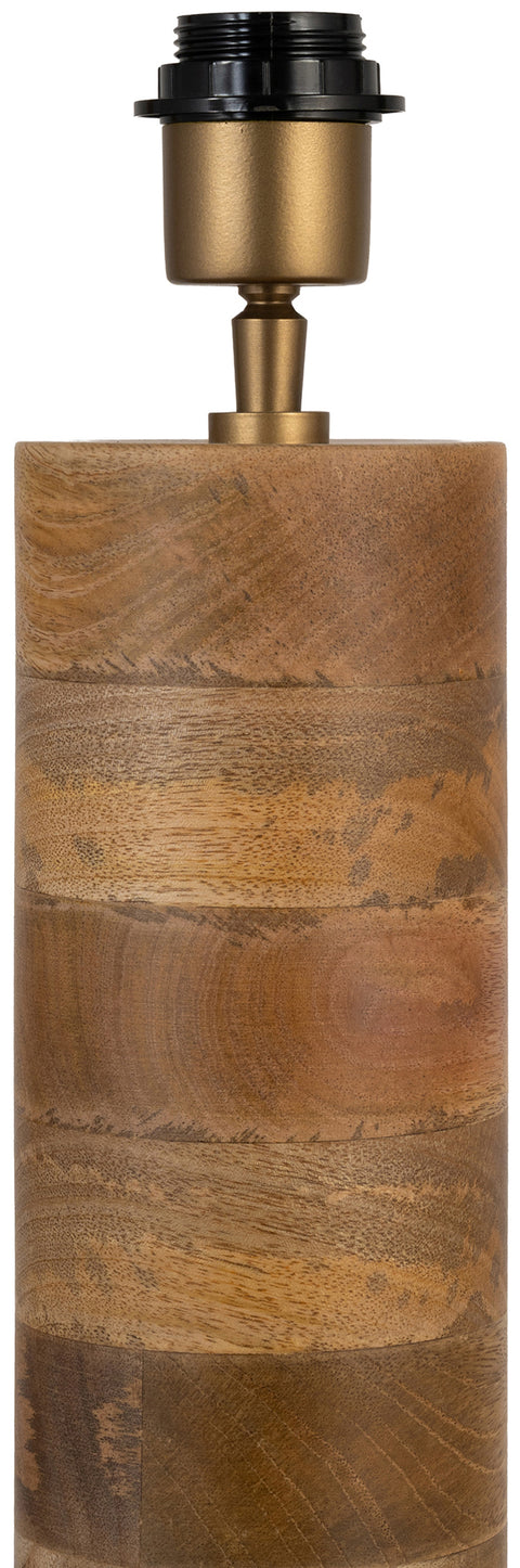 Talia Natural Mango Wood Base And Linen Textured Fabric Shade Table Lamp, 1 Piece