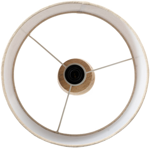 Talia Natural Mango Wood Base And Linen Textured Fabric Shade Table Lamp, 1 Piece