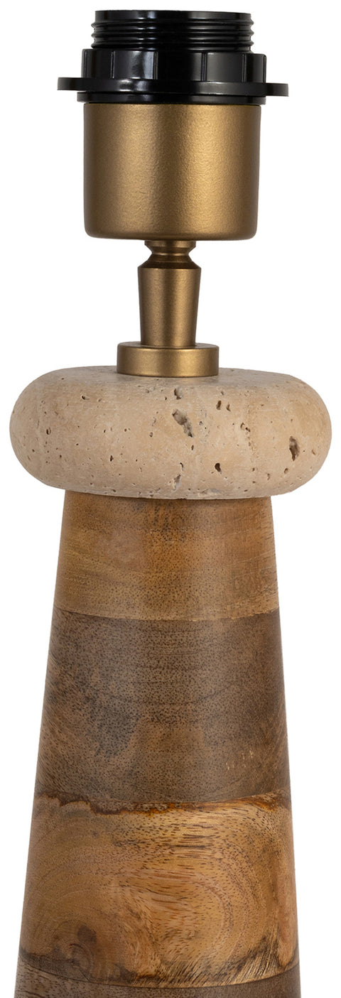 Delaney Natural Mango Wood Base And Linen Textured Fabric Shade Table Lamp, 1 Piece