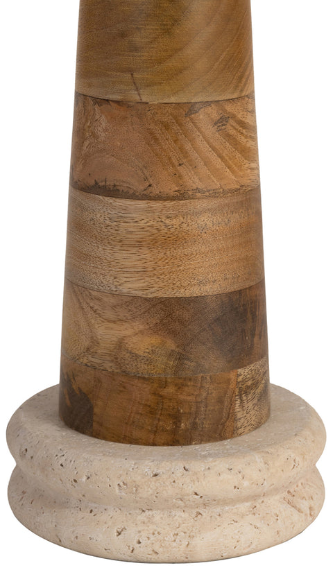 Delaney Natural Mango Wood Base And Linen Textured Fabric Shade Table Lamp, 1 Piece