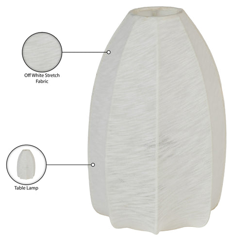 Paloma Cream Stretch Fabric Table Lamp, 1 Piece