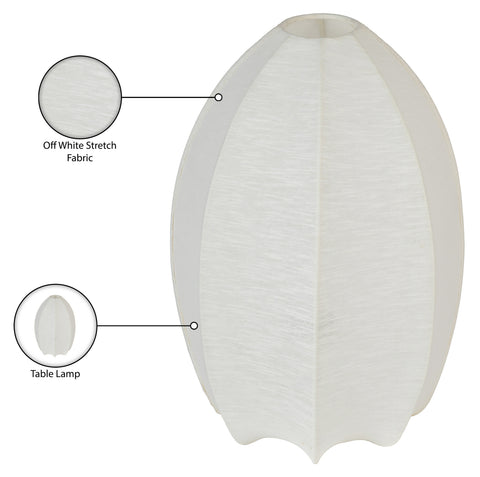 Paloma Cream Stretch Fabric Table Lamp, 1 Piece (Style 2)