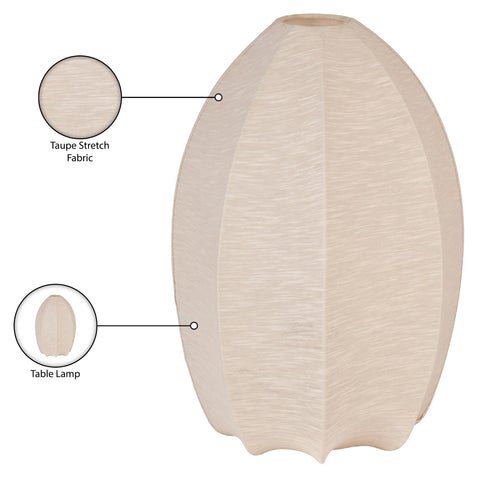 Paloma Taupe Stretch Fabric Table Lamp, 1 Piece (Style 2)