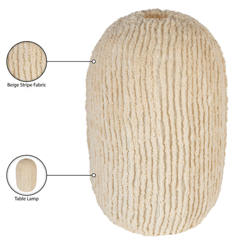 Vale Beige Fabric Table Lamp, 1 Piece