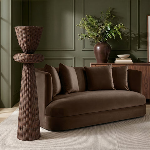 Florence Brown Rattan Floor Lamp, 1 Piece