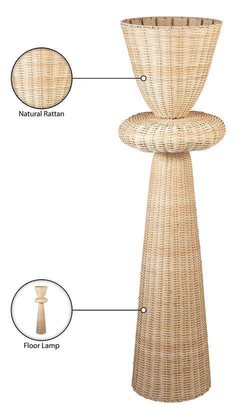 Florence Natural Rattan Floor Lamp, 1 Piece