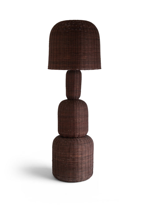 Camden Brown Rattan Floor Lamp, 1 Piece