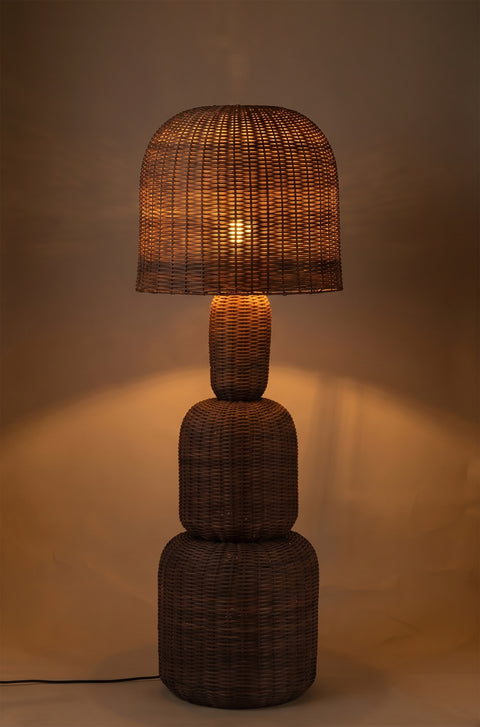 Camden Brown Rattan Floor Lamp, 1 Piece