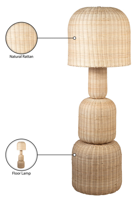Camden Natural Rattan Floor Lamp, 1 Piece