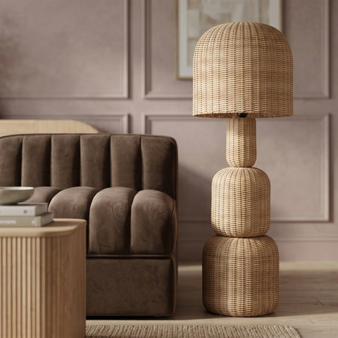 Camden Natural Rattan Floor Lamp, 1 Piece