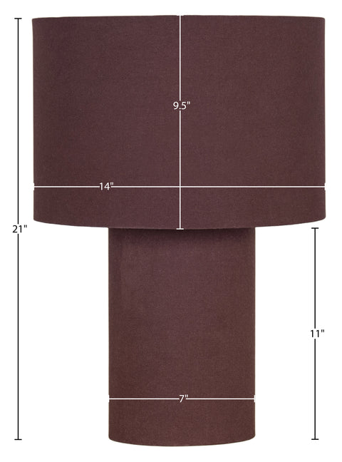 Piper Brown Linen Textured Fabric Table Lamp, 1 Piece
