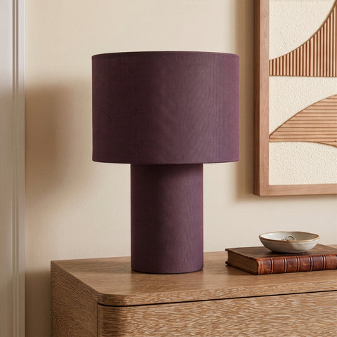 Piper Brown Linen Textured Fabric Table Lamp, 1 Piece