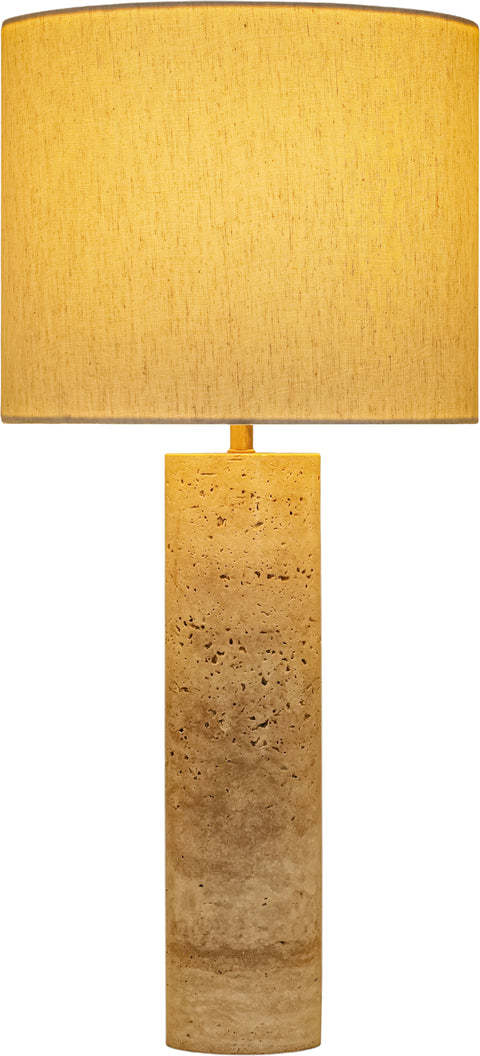 Vale Travertine Travertine And Linen Textured Fabric Table Lamp, 1 Piece
