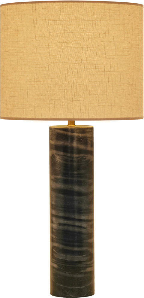 Vale Grey Genuine Marble And Linen Textured Fabric Table Lamp, 1 Piece