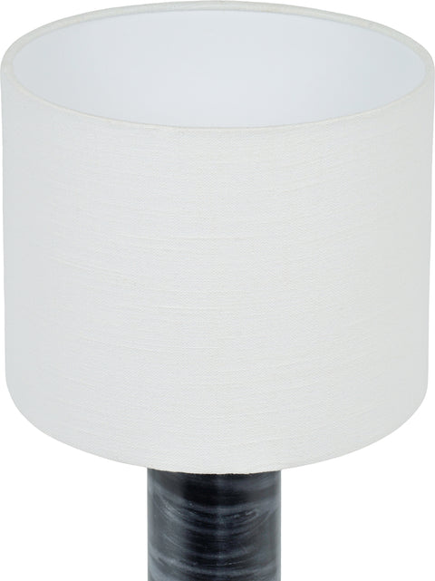 Vale Grey Genuine Marble And Linen Textured Fabric Table Lamp, 1 Piece