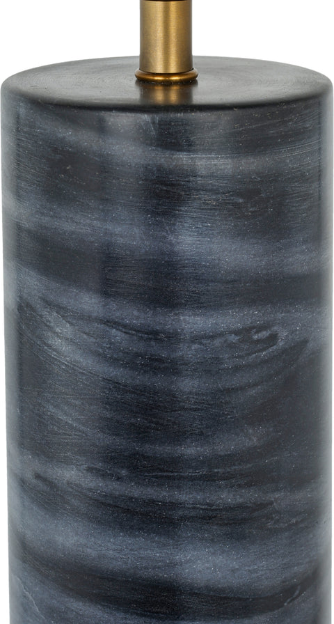 Vale Grey Genuine Marble And Linen Textured Fabric Table Lamp, 1 Piece