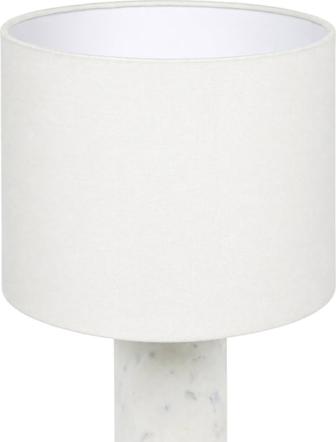 Vale White Genuine Marble And Linen Textured Fabric Table Lamp, 1 Piece