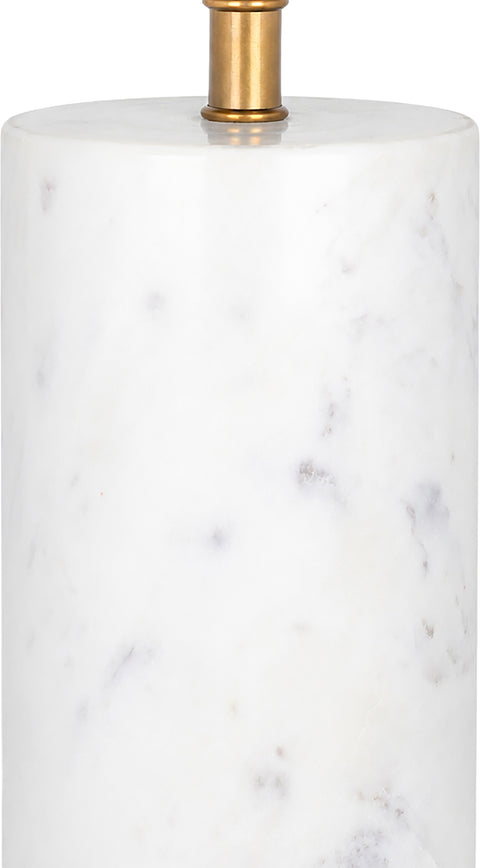 Vale White Genuine Marble And Linen Textured Fabric Table Lamp, 1 Piece