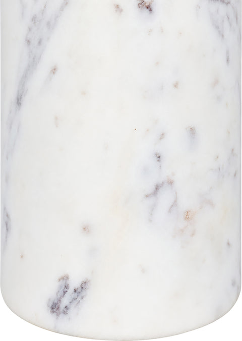 Vale White Genuine Marble And Linen Textured Fabric Table Lamp, 1 Piece