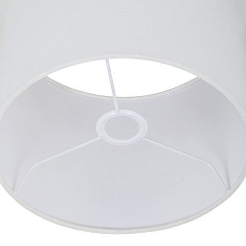 Yara Brown Genuine Marble And Linen Textured Fabric Table Lamp, 1 Piece