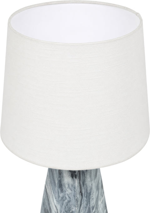 Yara Grey Genuine Marble And Linen Textured Fabric Table Lamp, 1 Piece