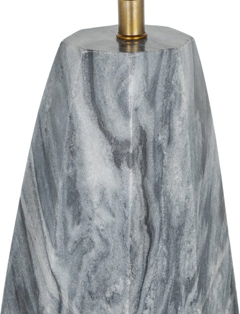 Yara Grey Genuine Marble And Linen Textured Fabric Table Lamp, 1 Piece
