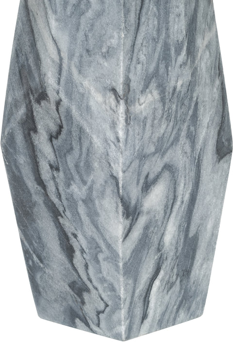 Yara Grey Genuine Marble And Linen Textured Fabric Table Lamp, 1 Piece