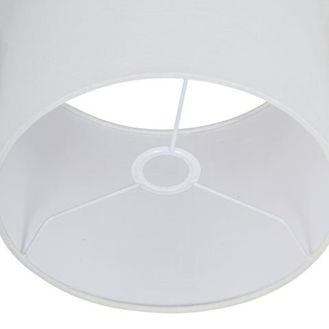 Yara White Genuine Marble And Linen Textured Fabric Table Lamp, 1 Piece
