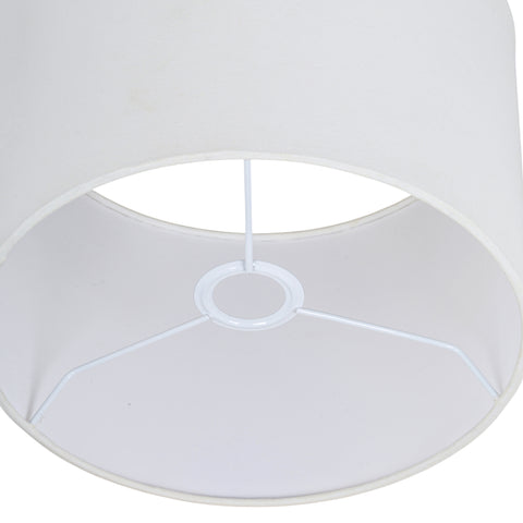 Noelle White Genuine Marble, Linen Textured Fabric And Brass Table Lamp, 1 Piece