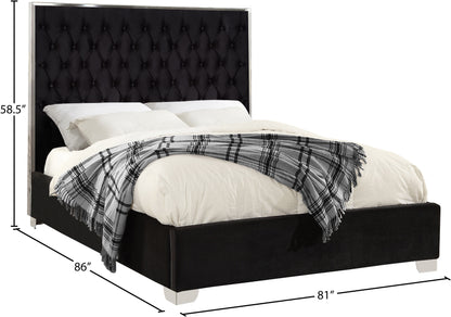 Yasmine Black Velvet King Bed K