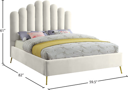 Margo Cream Velvet Full Bed F