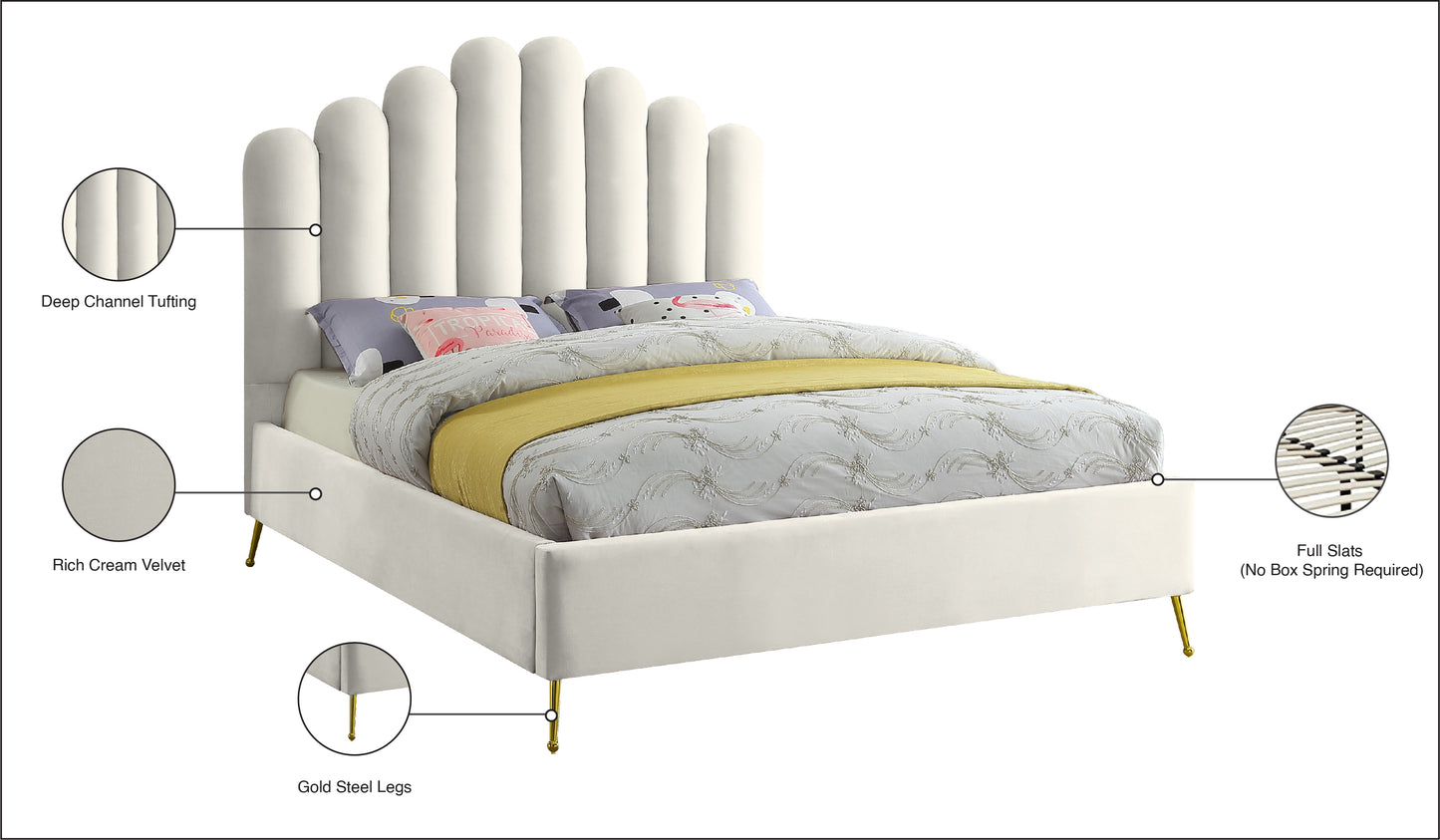 margo cream velvet full bed f