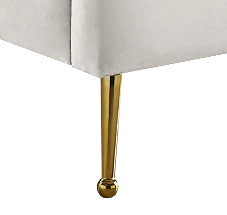 Margo Cream Velvet Twin Bed T