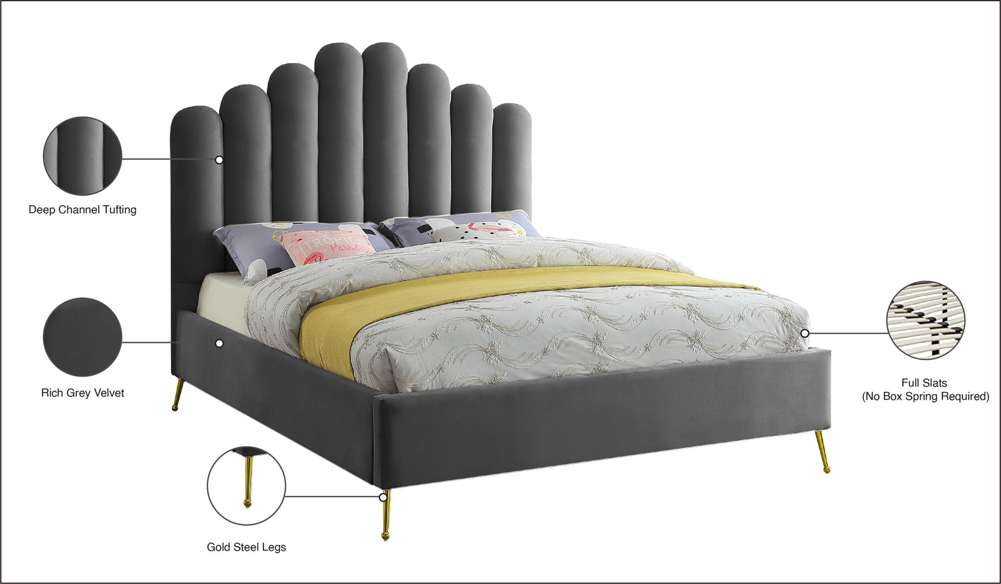 margo grey velvet full bed f