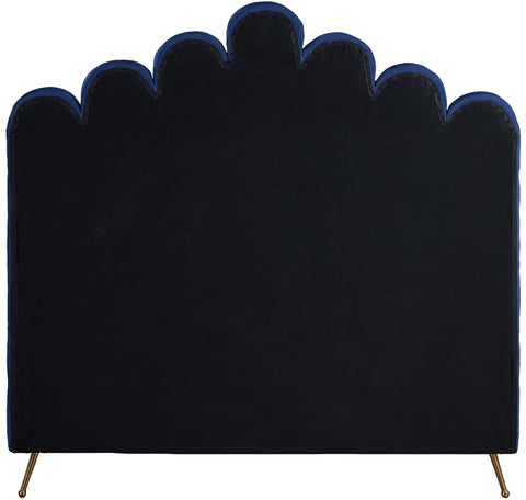 Margo Navy Velvet Full Bed F