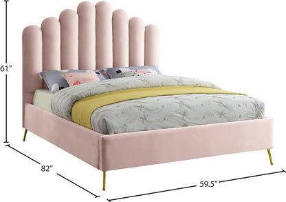 Margo Pink Velvet Full Bed F