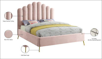 Margo Pink Velvet Full Bed F