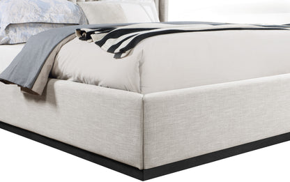 Edison Beige Linen Textured Fabric King Bed K