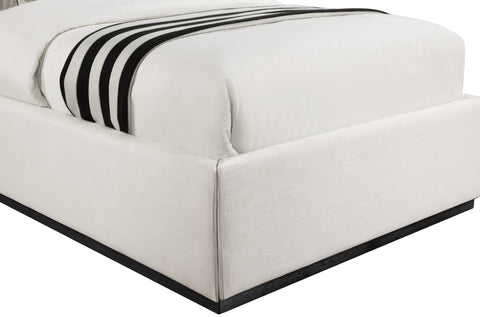 Edison Beige Linen Textured Fabric Twin Bed T