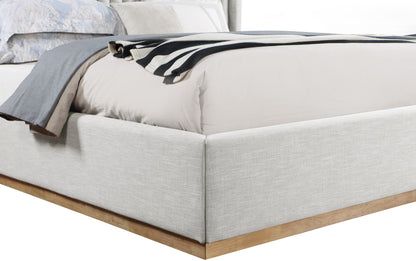 Edison Cream Linen Textured Fabric King Bed K